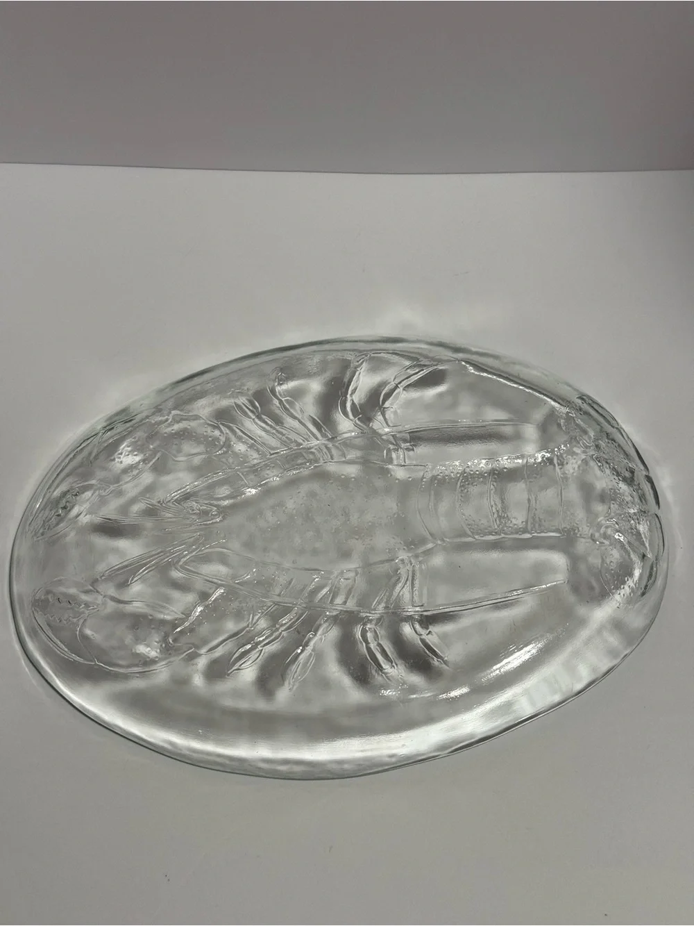 🦞 Crate & Barrel Clear Glass Lobster Platter - Nautical Coastal Decor